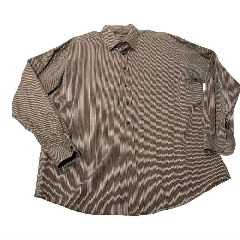 BUGATCHI UOMO Men’s Striped 1 Pocket Shirt XXL
